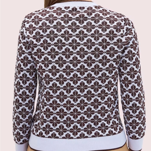 Kate Spade Spade Flower fitted Cardigan Sweater Madeline purple Size Small - Picture 4 of 10